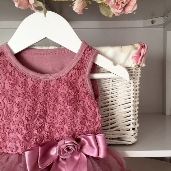 dusky pink baby dress